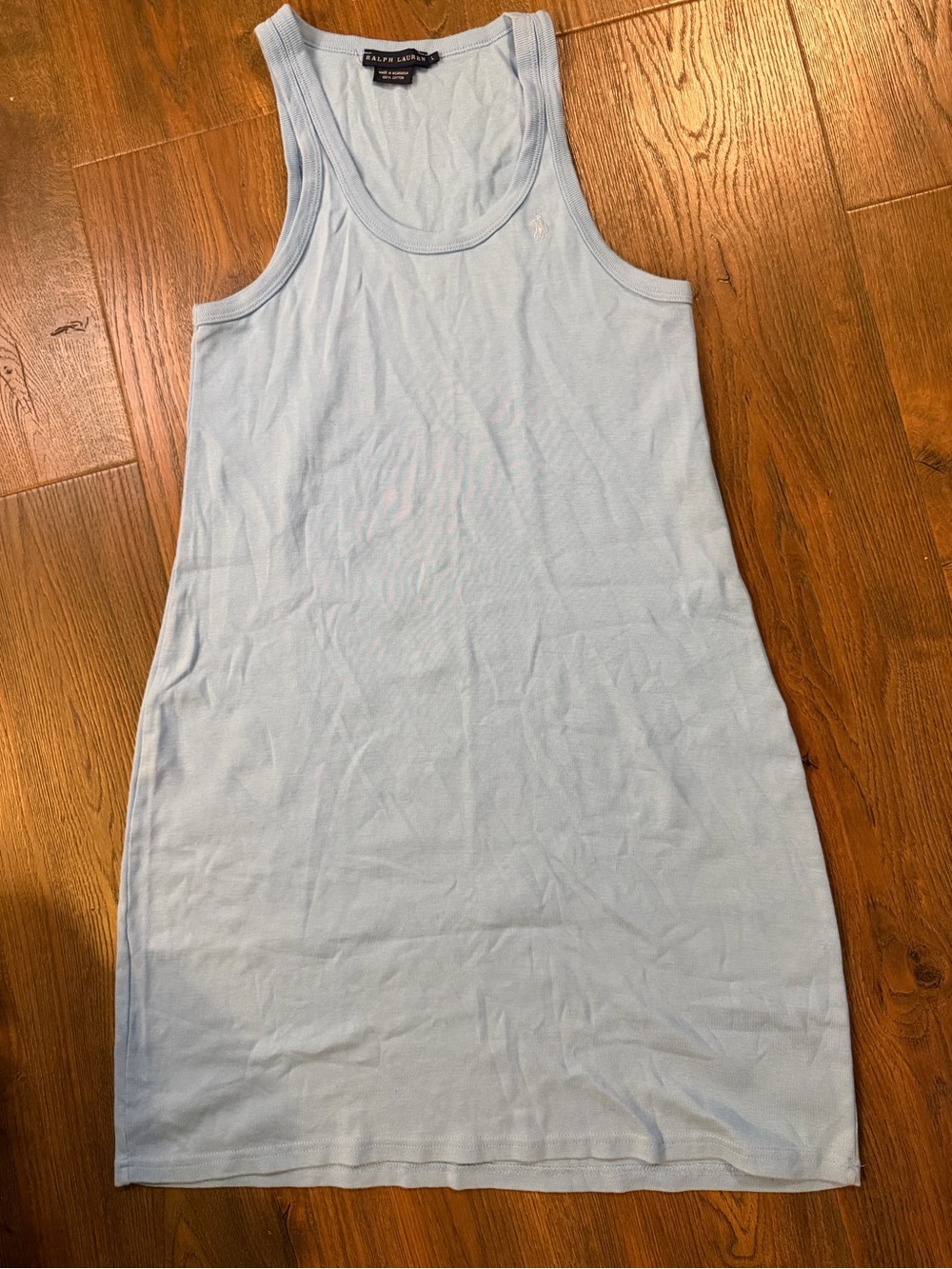 Ralph Lauren Light Blue  Cotton Midi Tank Dress